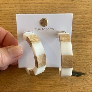 True to Form White and Tan‎ Earrings Pierced